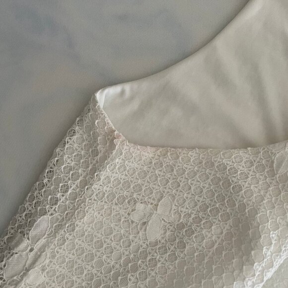 Francesca's White Floral Lace Flowy Sleeveless Mini Dress - Picture 8 of 8